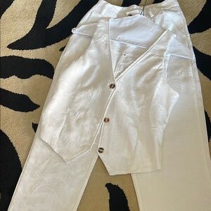 SHEIN White Textured Pantsuit Set